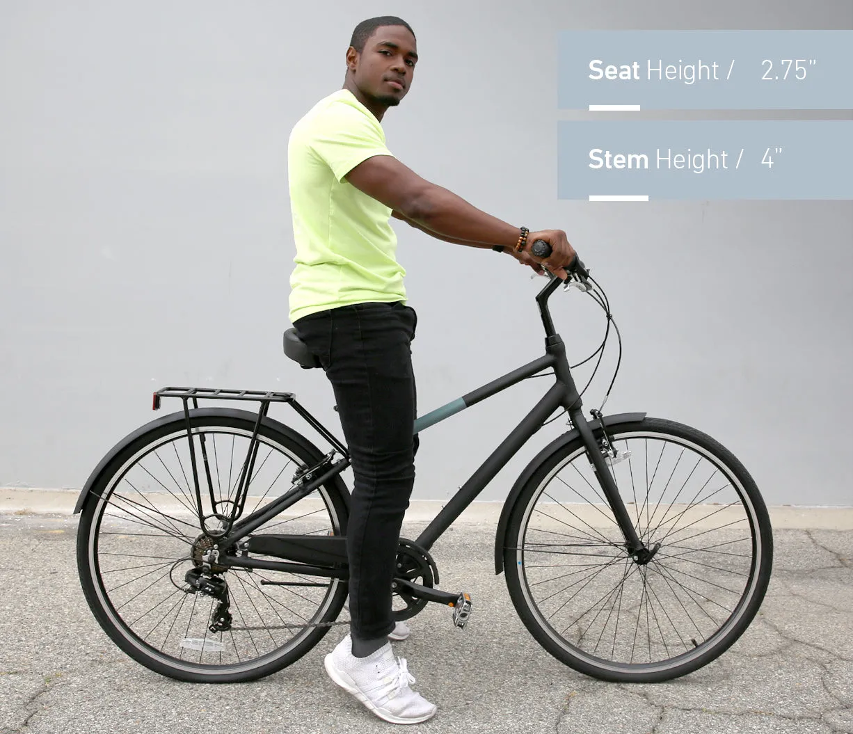sixthreezero Reach Your Destination Men's 7 Speed Hybrid Bike, Matte Black