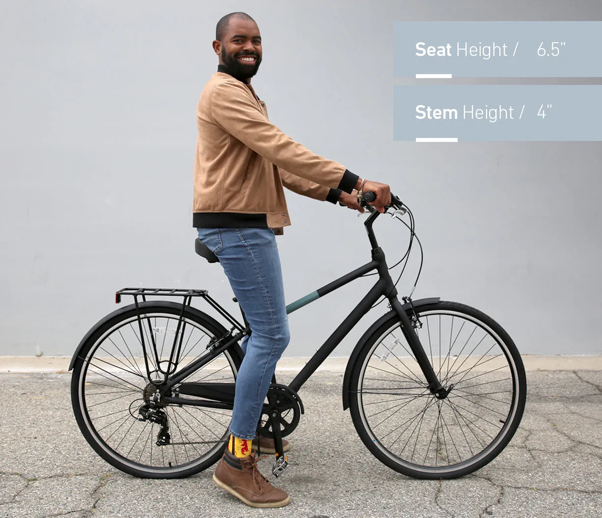 sixthreezero Reach Your Destination Men's 7 Speed Hybrid Bike, Matte Black