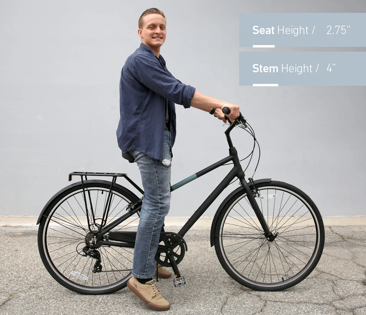 sixthreezero Reach Your Destination Men's 7 Speed Hybrid Bike, Matte Black