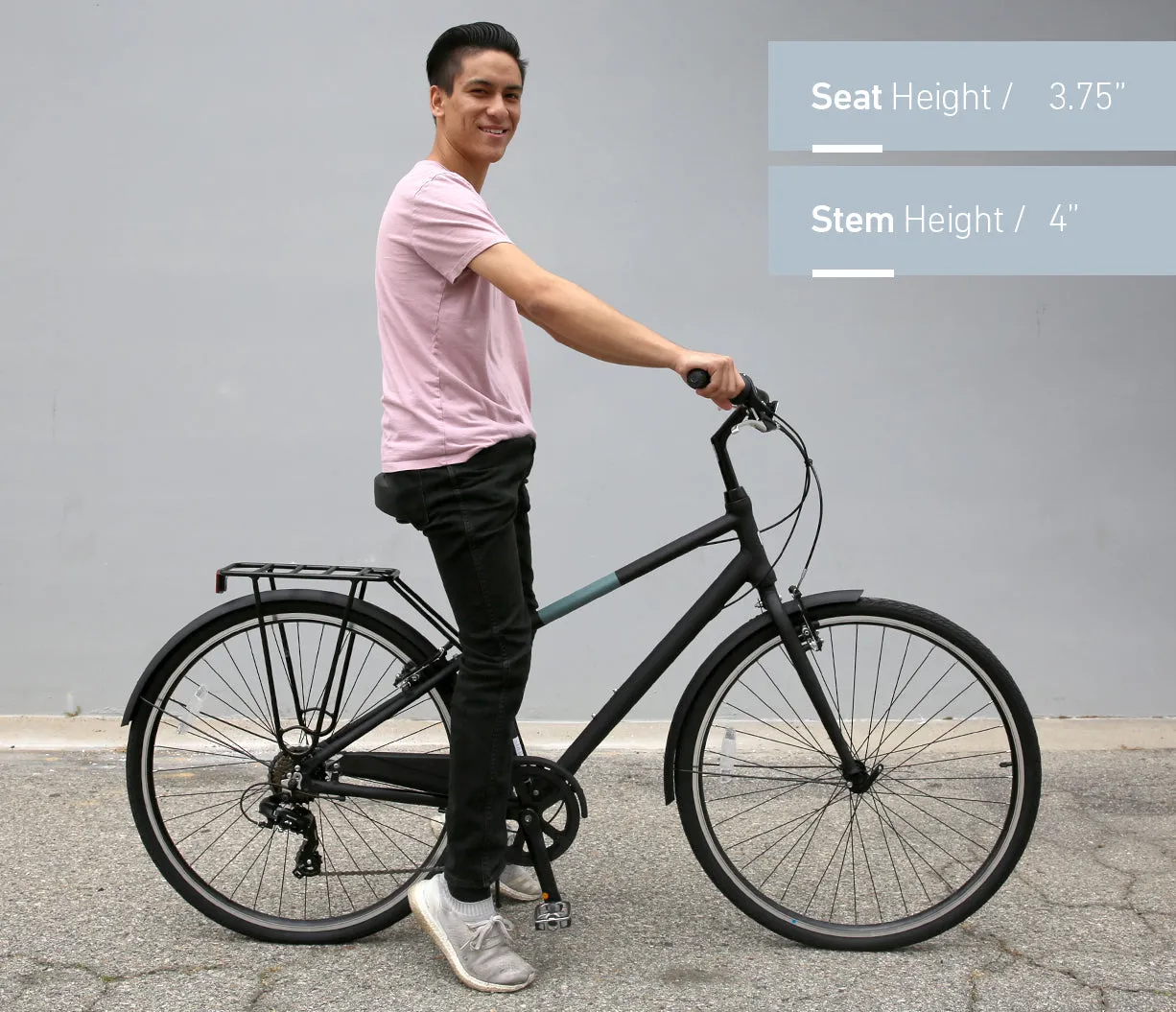 sixthreezero Reach Your Destination Men's 7 Speed Hybrid Bike, Matte Black