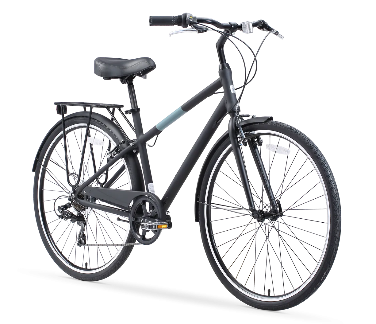 sixthreezero Reach Your Destination Men's 7 Speed Hybrid Bike, Matte Black
