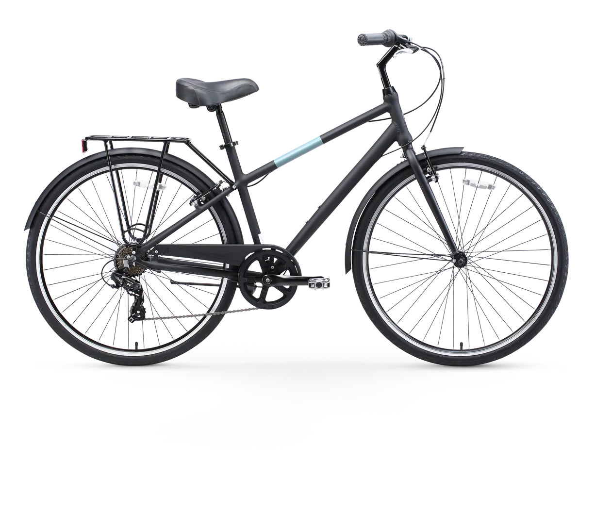 sixthreezero Reach Your Destination Men's 7 Speed Hybrid Bike, Matte Black