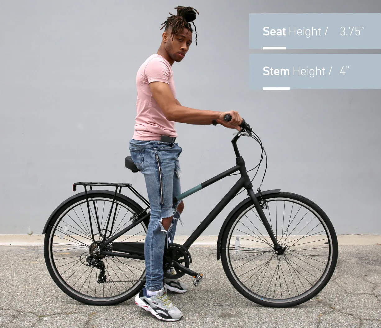 sixthreezero Reach Your Destination Men's 7 Speed Hybrid Bike, Matte Black