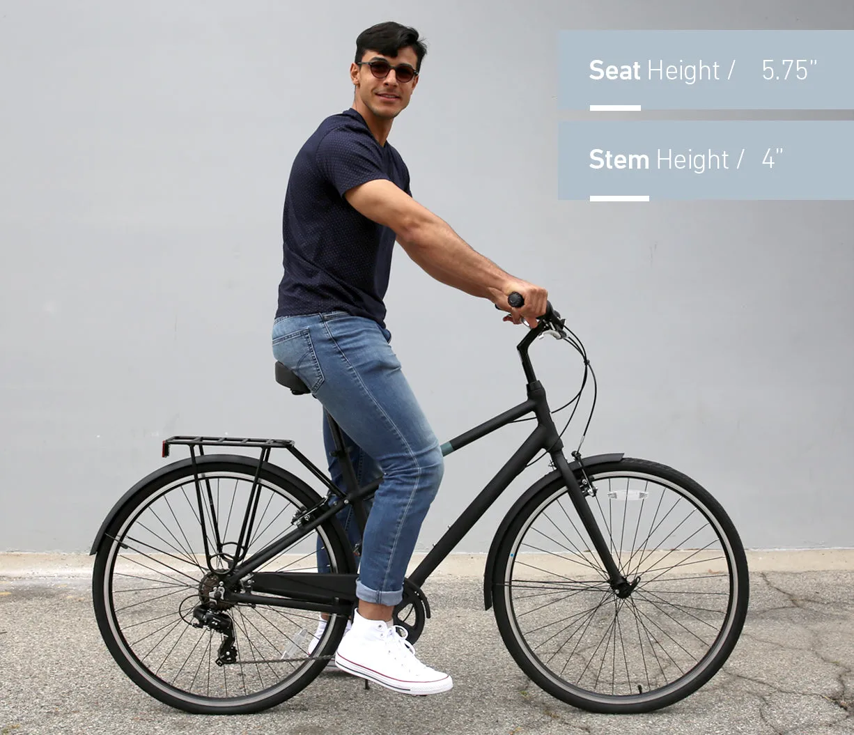 sixthreezero Reach Your Destination Men's 7 Speed Hybrid Bike, Matte Black