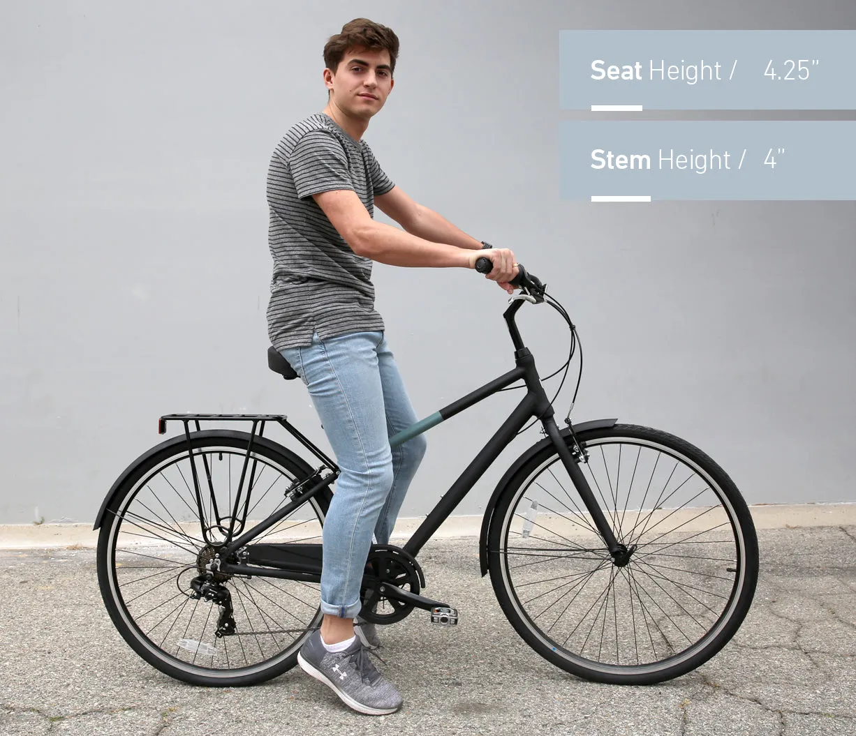 sixthreezero Reach Your Destination Men's 7 Speed Hybrid Bike, Matte Black