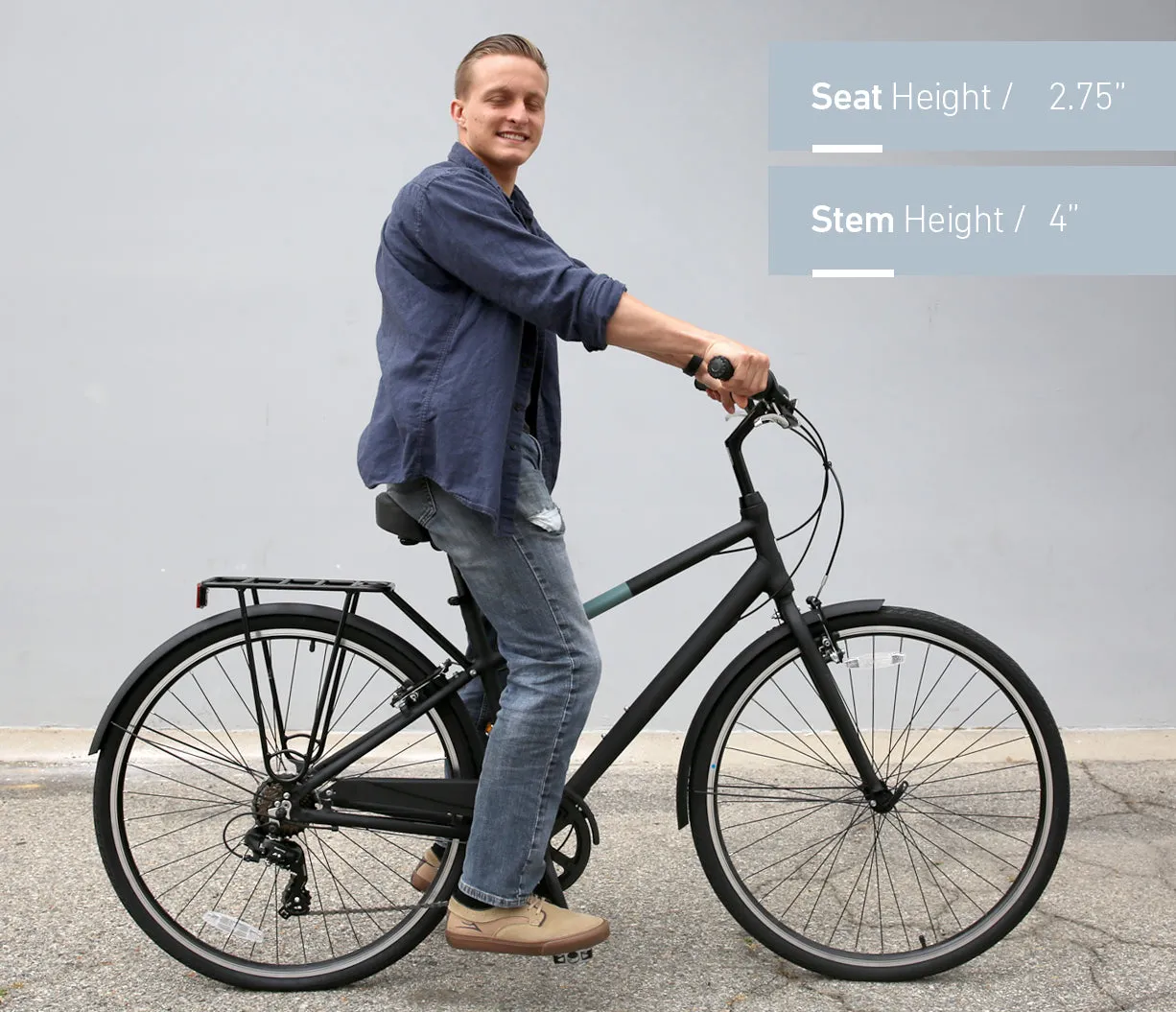 sixthreezero Reach Your Destination Men's 7 Speed Hybrid Bike, Matte Black