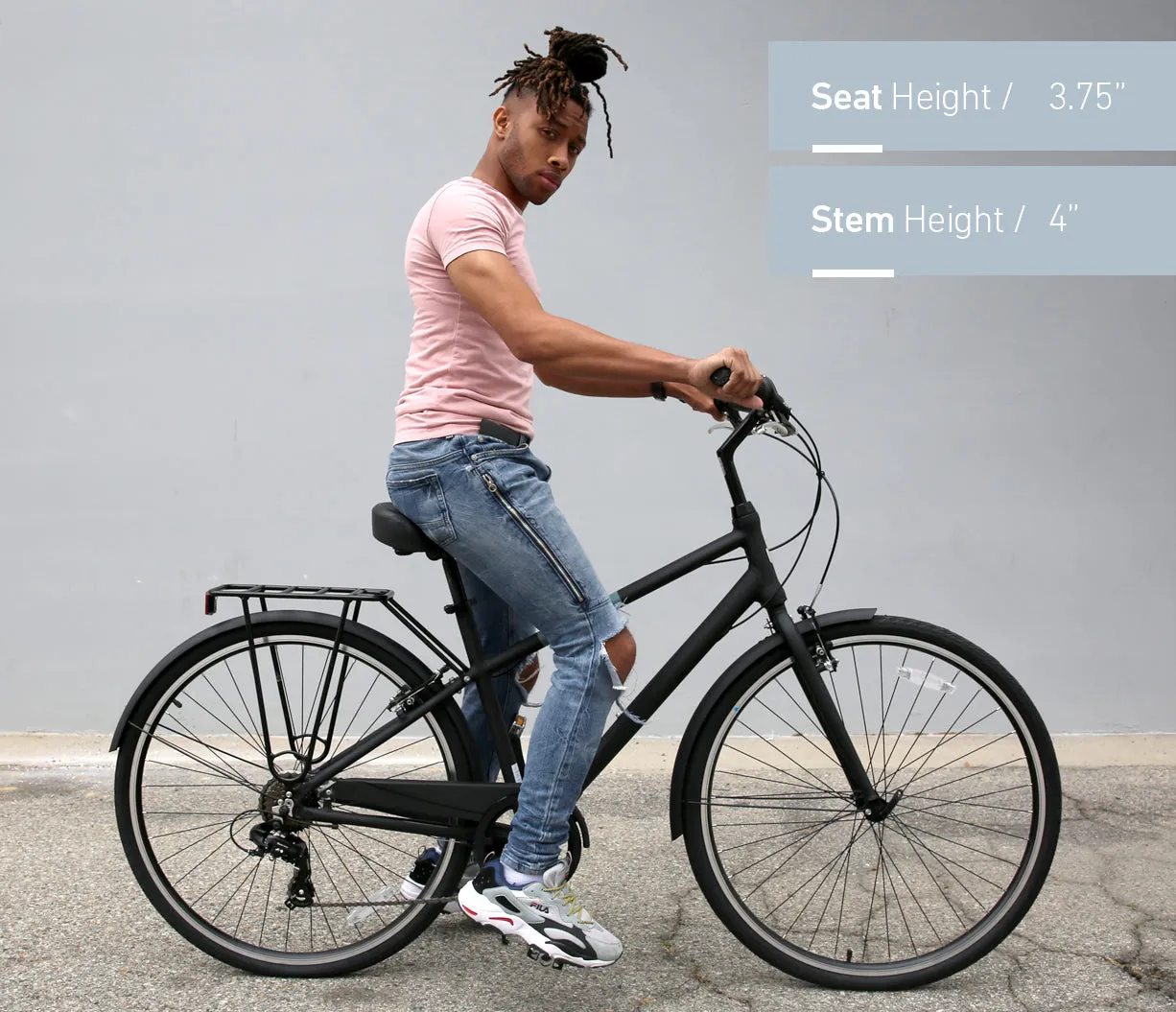 sixthreezero Reach Your Destination Men's 7 Speed Hybrid Bike, Matte Black