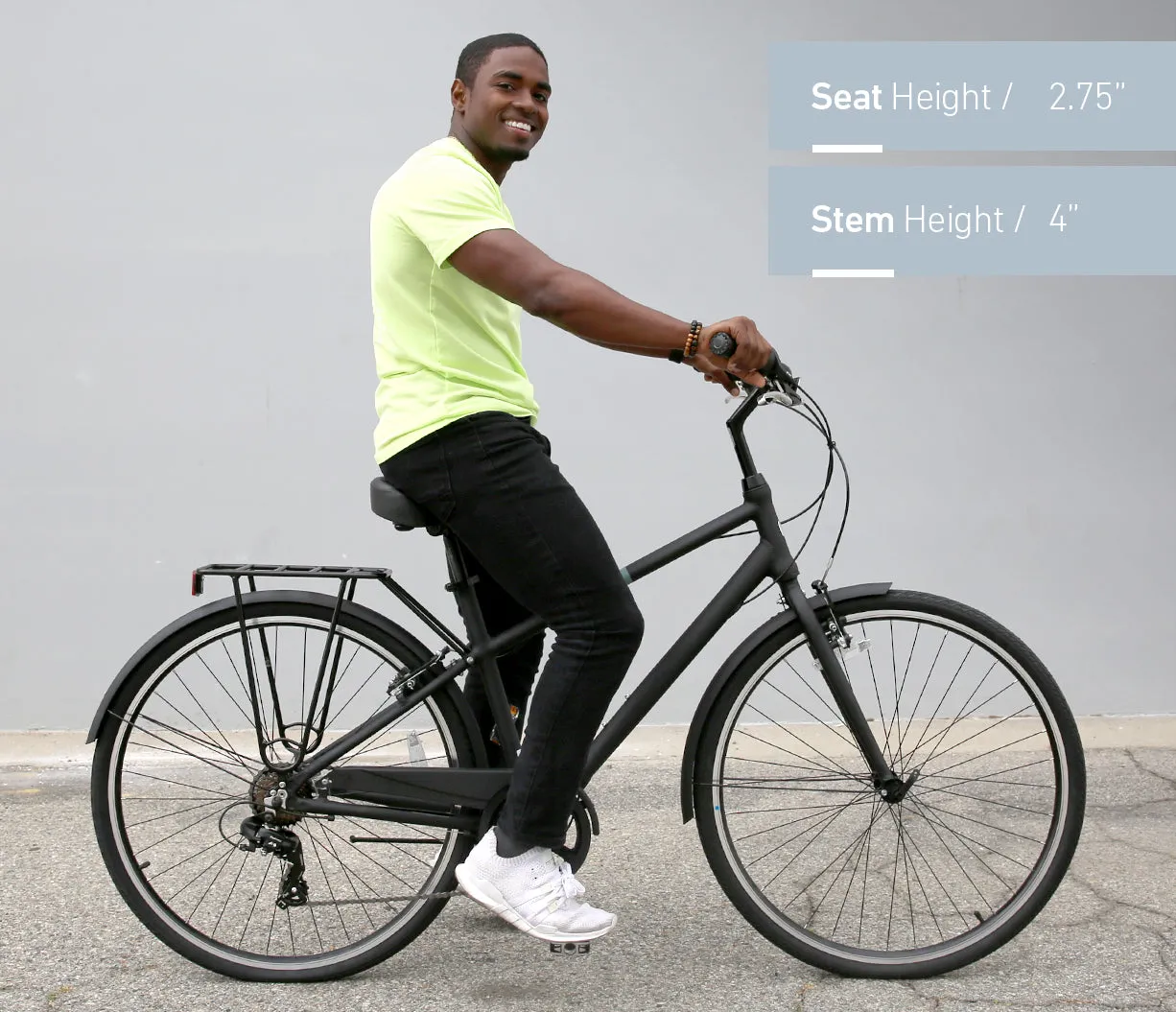 sixthreezero Reach Your Destination Men's 7 Speed Hybrid Bike, Matte Black
