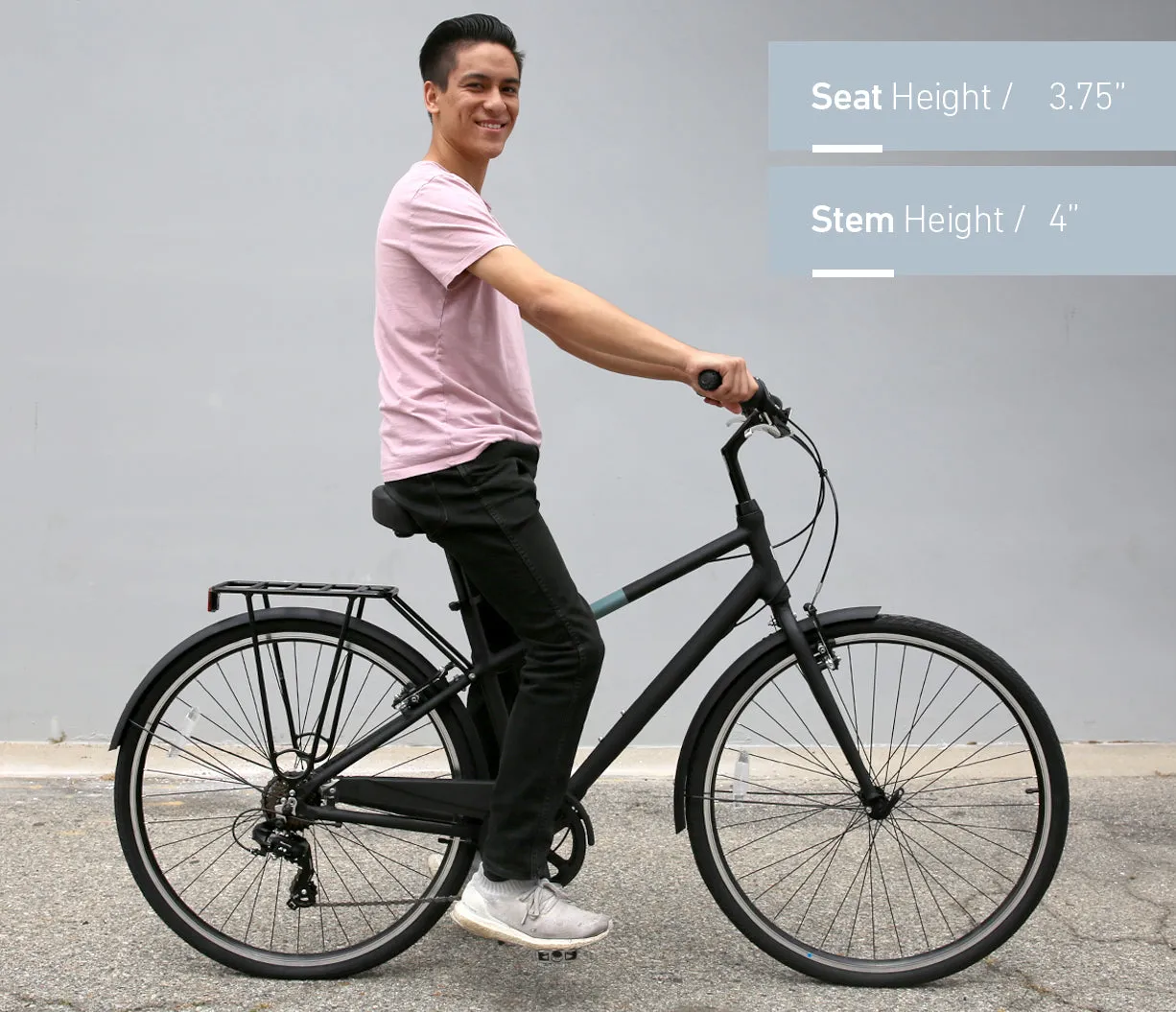 sixthreezero Reach Your Destination Men's 7 Speed Hybrid Bike, Matte Black