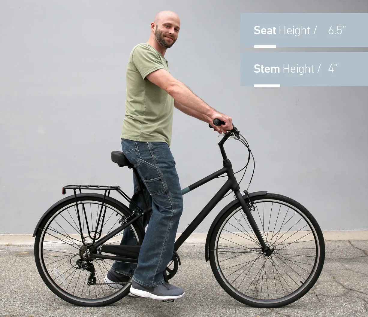 sixthreezero Reach Your Destination Men's 7 Speed Hybrid Bike, Matte Black