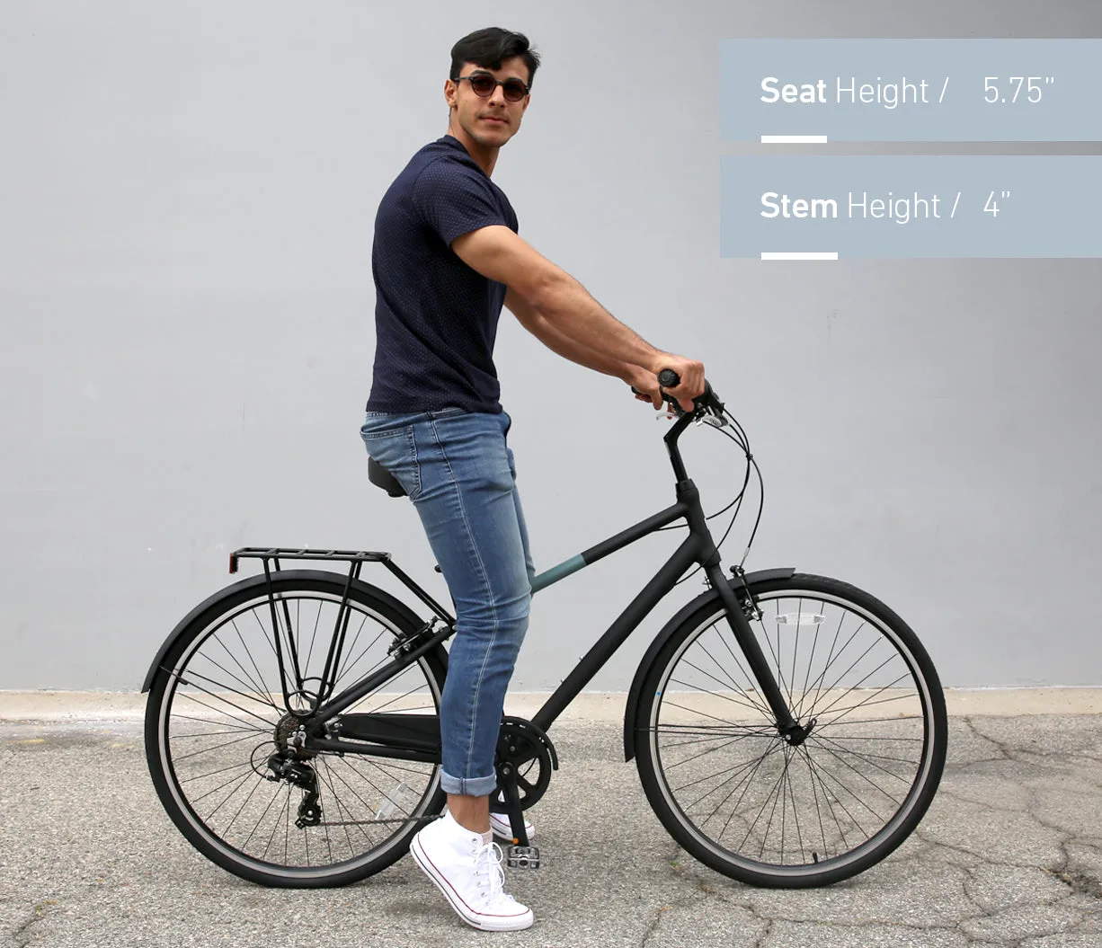sixthreezero Reach Your Destination Men's 7 Speed Hybrid Bike, Matte Black