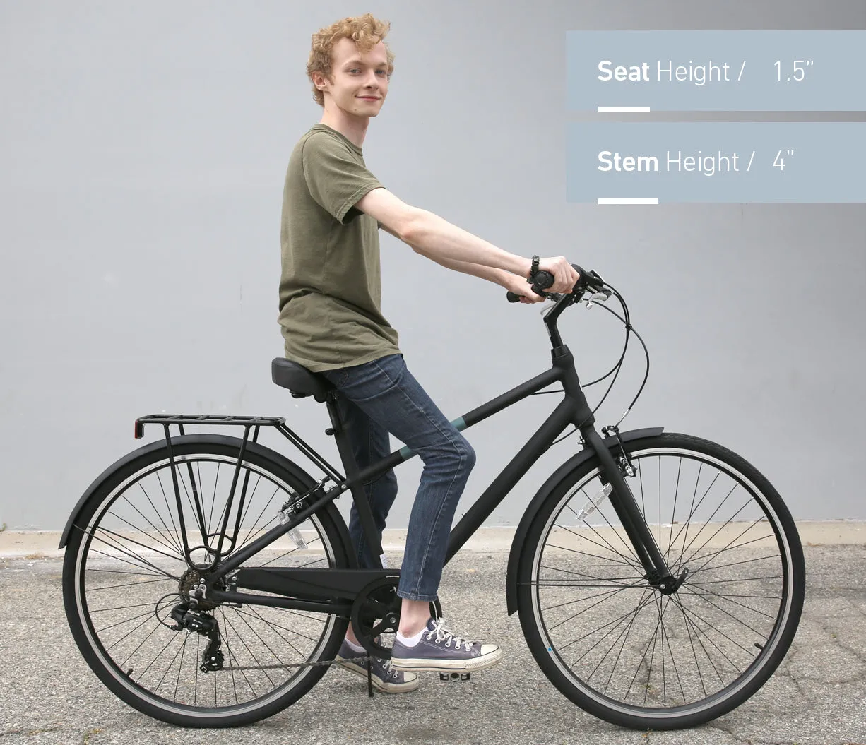 sixthreezero Reach Your Destination Men's 7 Speed Hybrid Bike, Matte Black