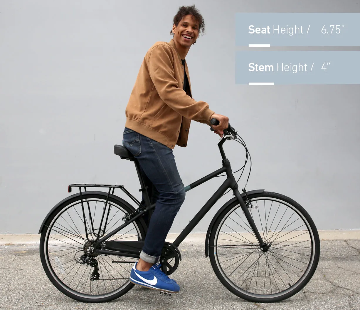 sixthreezero Reach Your Destination Men's 7 Speed Hybrid Bike, Matte Black