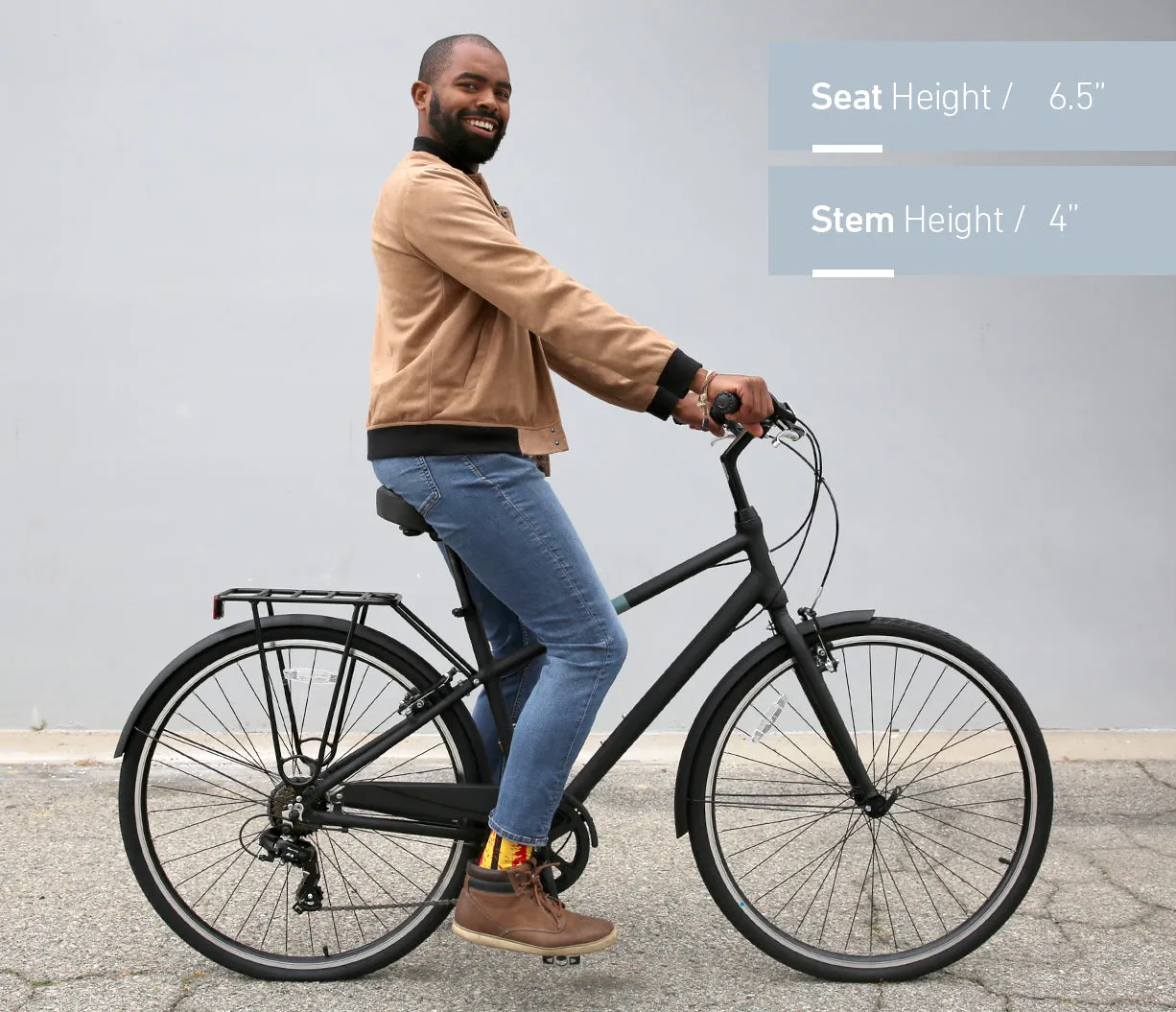 sixthreezero Reach Your Destination Men's 7 Speed Hybrid Bike, Matte Black