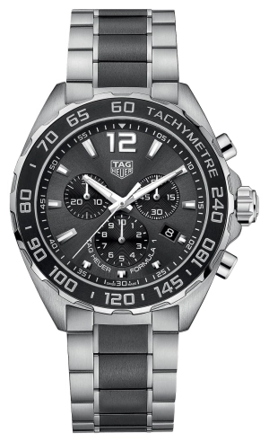 TAG Heuer Formula 1 Chronograph Stainless Steel & Ceramic Gray Dial Date Divers Quartz Mens Watch CAZ1011.BA0843