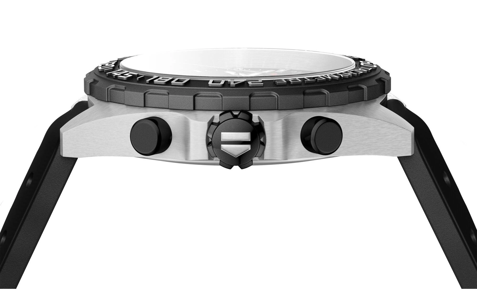 TAG Heuer Formula 1 Chronograph Stainless Steel Black Rubber Strap Black Dial Date Divers Quartz Mens Watch CAZ1010.FT8024