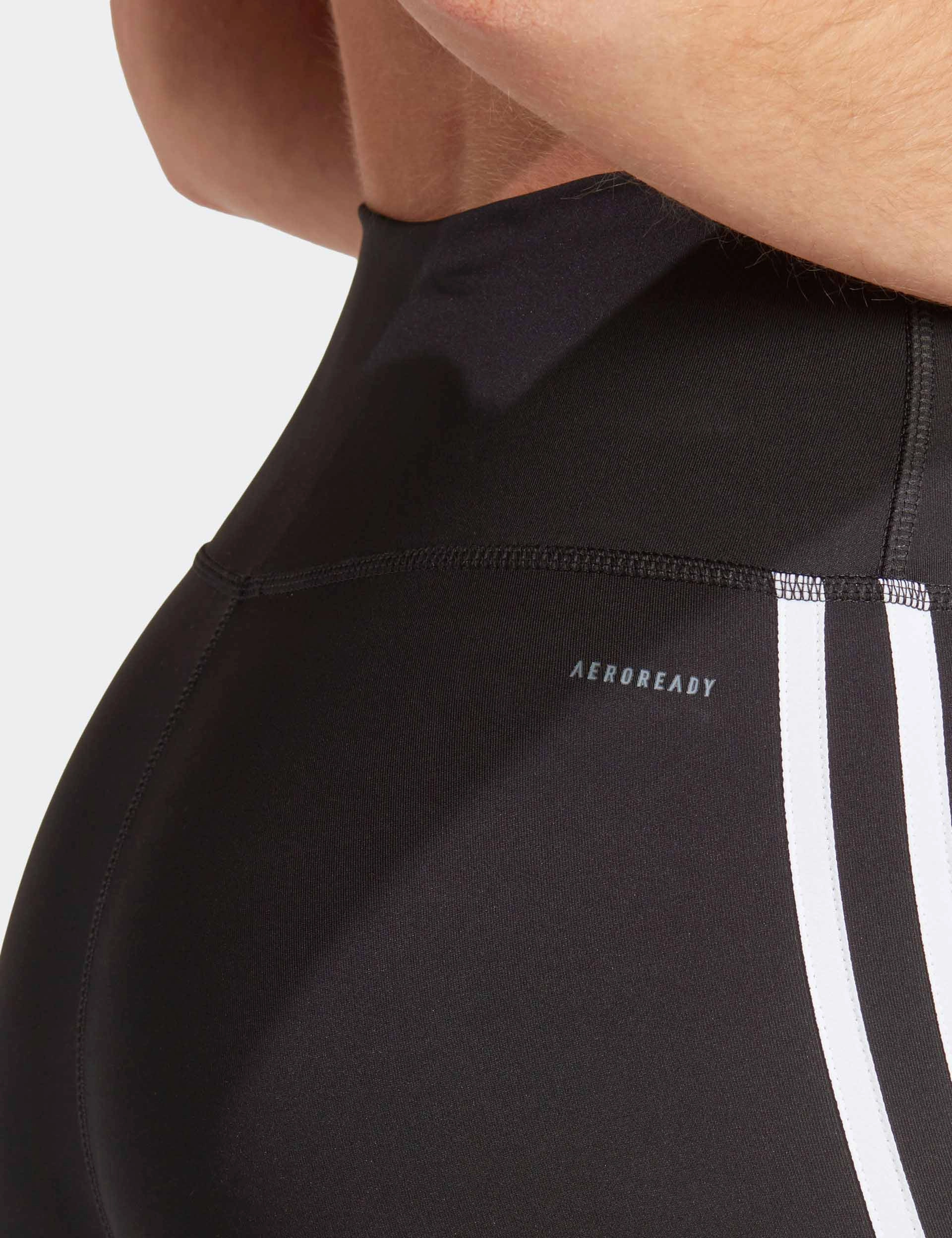 Train Essentials 3-Stripes High Waisted 7/8 Leggings - Black