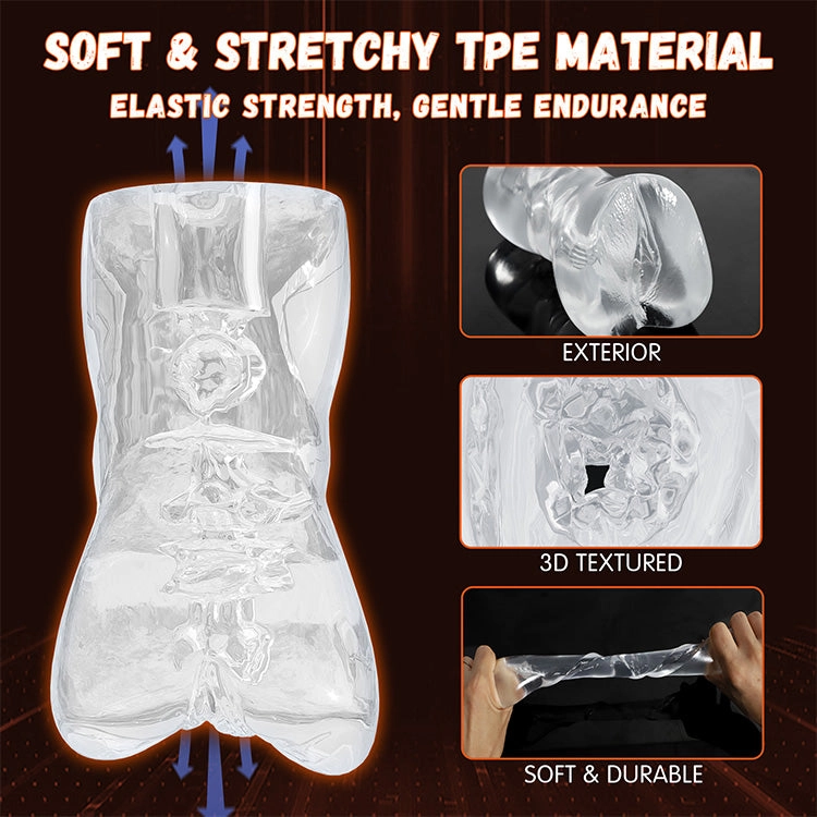 Transparent Dual-Entry Male Masturbator (Mini)