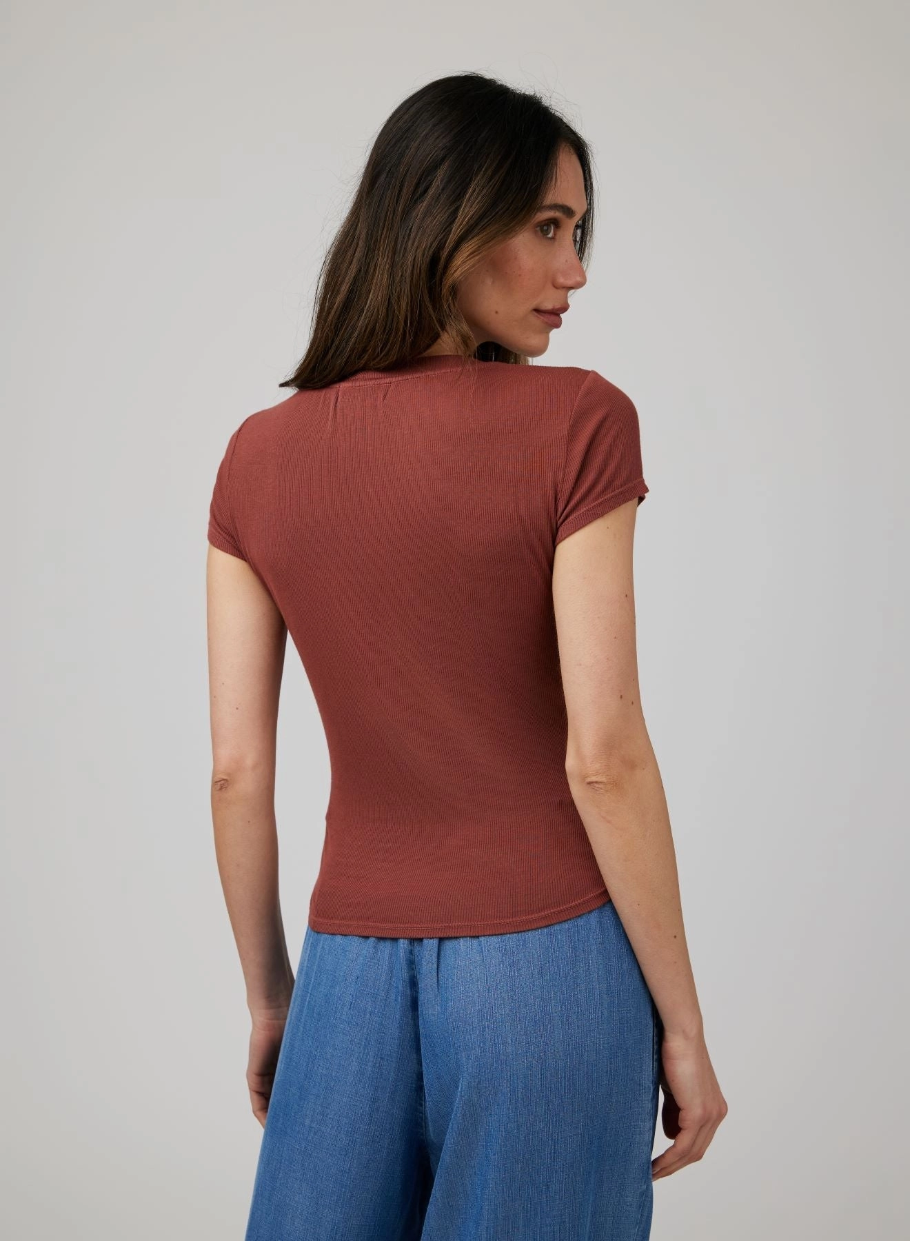 Wide Scoop Neck Tee - Beachwood